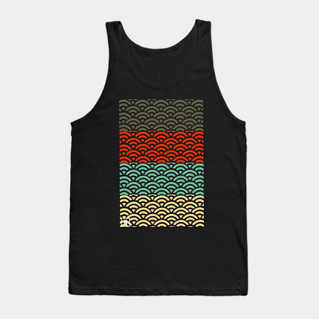 Retro Japanese Clouds Pattern RE:COLOR 06 Tank Top by HCreatives